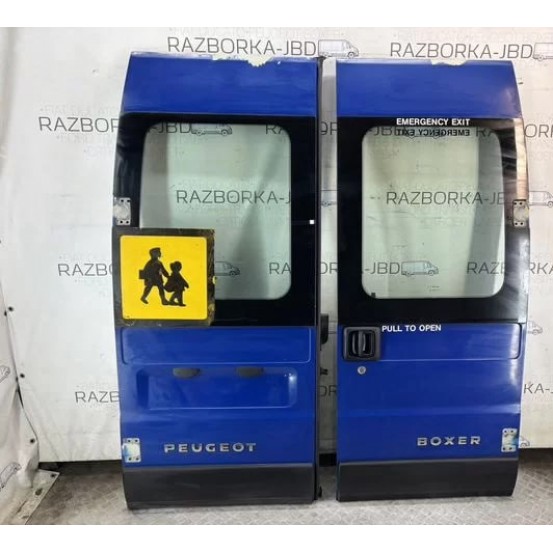 Дверь задняя левая (FIAT DUCATO 244 Кузов 2002-2006г + ЕЛАБУГА, Высокая под стекло H 193,Синий, Б/у)